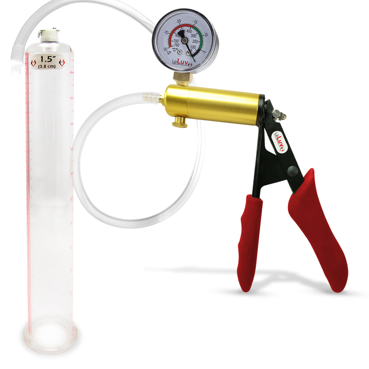 LeLuv® Ultima Penis Pump -  Ergonomic Silicone Grips and Clear Hose with Round Flange Cylinders