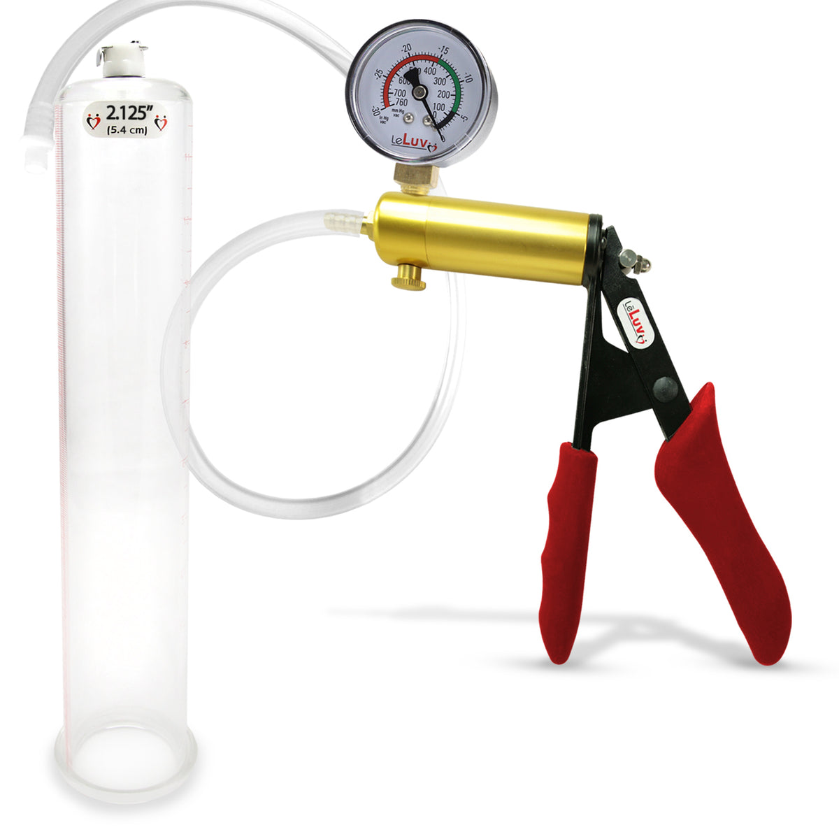 LeLuv® Ultima Penis Pump -  Ergonomic Silicone Grips and Clear Hose with Round Flange Cylinders
