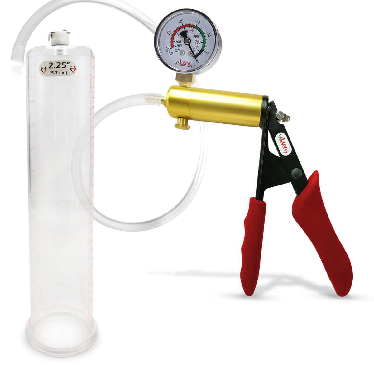 LeLuv® Ultima Penis Pump -  Ergonomic Silicone Grips and Clear Hose with Round Flange Cylinders
