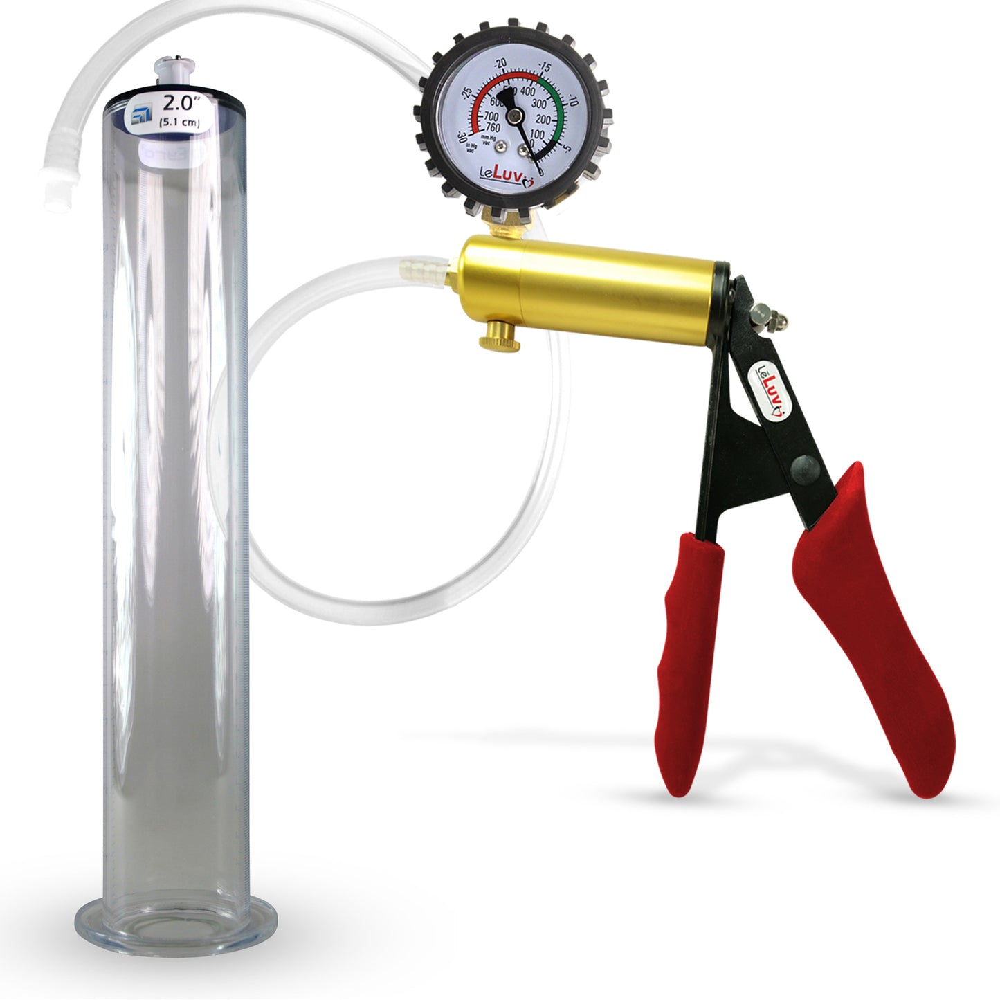 LeLuv® Ultima Penis Pump -  Ergonomic Silicone Grips and Clear Hose with Wide Flange Cylinders