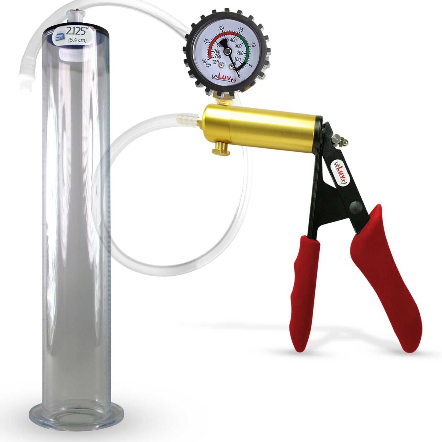 LeLuv® Ultima Penis Pump -  Ergonomic Silicone Grips and Clear Hose with Wide Flange Cylinders