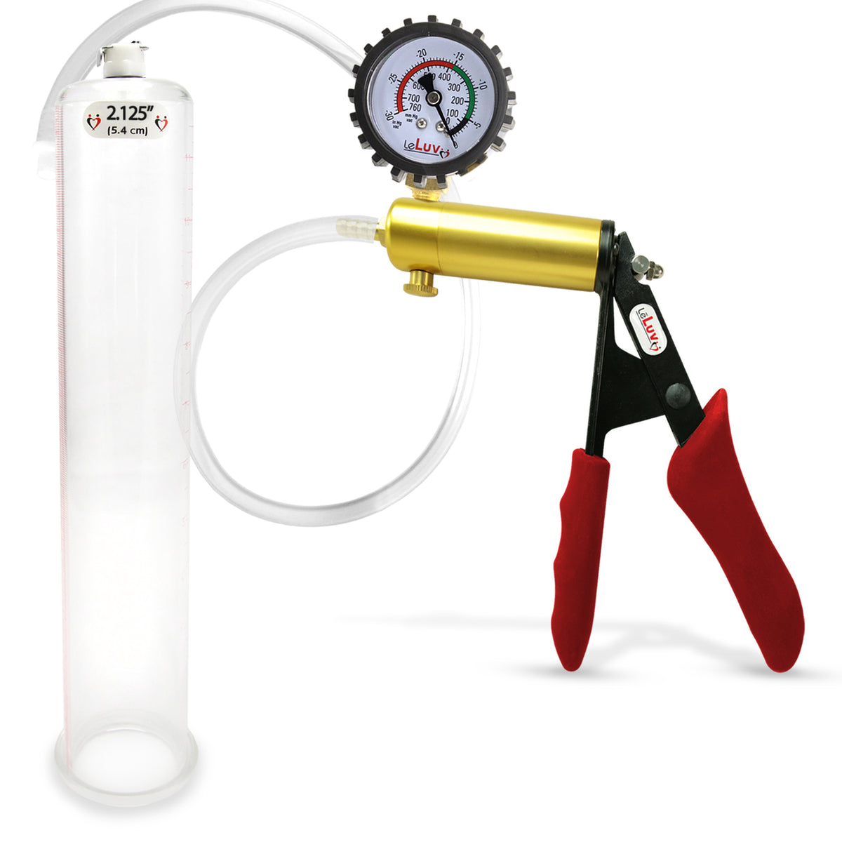 LeLuv® Ultima Penis Pump -  Ergonomic Silicone Grips and Clear Hose with Round Flange Cylinders