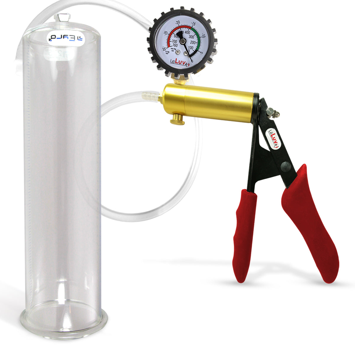 LeLuv® Ultima Penis Pump -  Ergonomic Silicone Grips and Clear Hose with Round Flange Cylinders