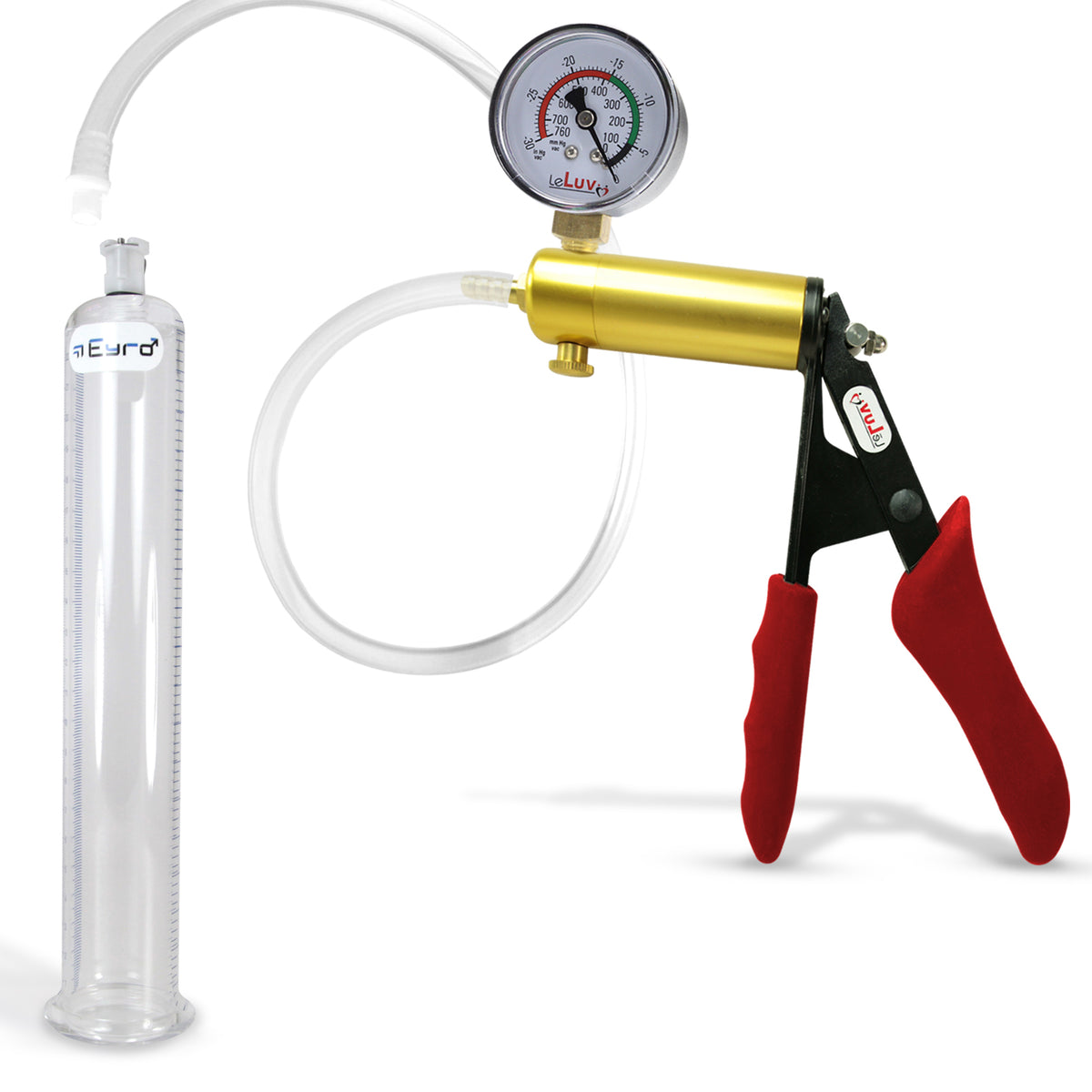 LeLuv® Ultima Penis Pump -  Ergonomic Silicone Grips and Clear Hose with Round Flange Cylinders