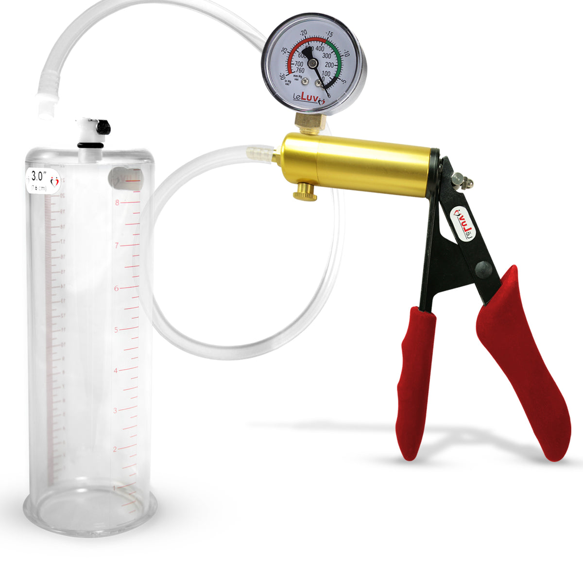 LeLuv® Ultima Penis Pump -  Ergonomic Silicone Grips and Clear Hose with Round Flange Cylinders