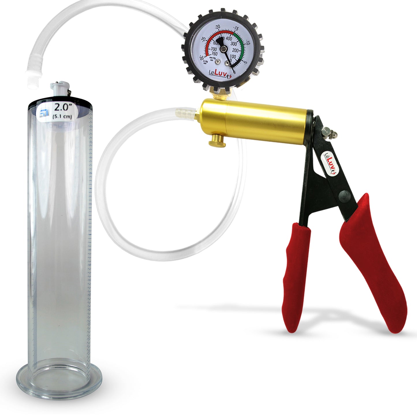 LeLuv® Ultima Penis Pump -  Ergonomic Silicone Grips and Clear Hose with Wide Flange Cylinders