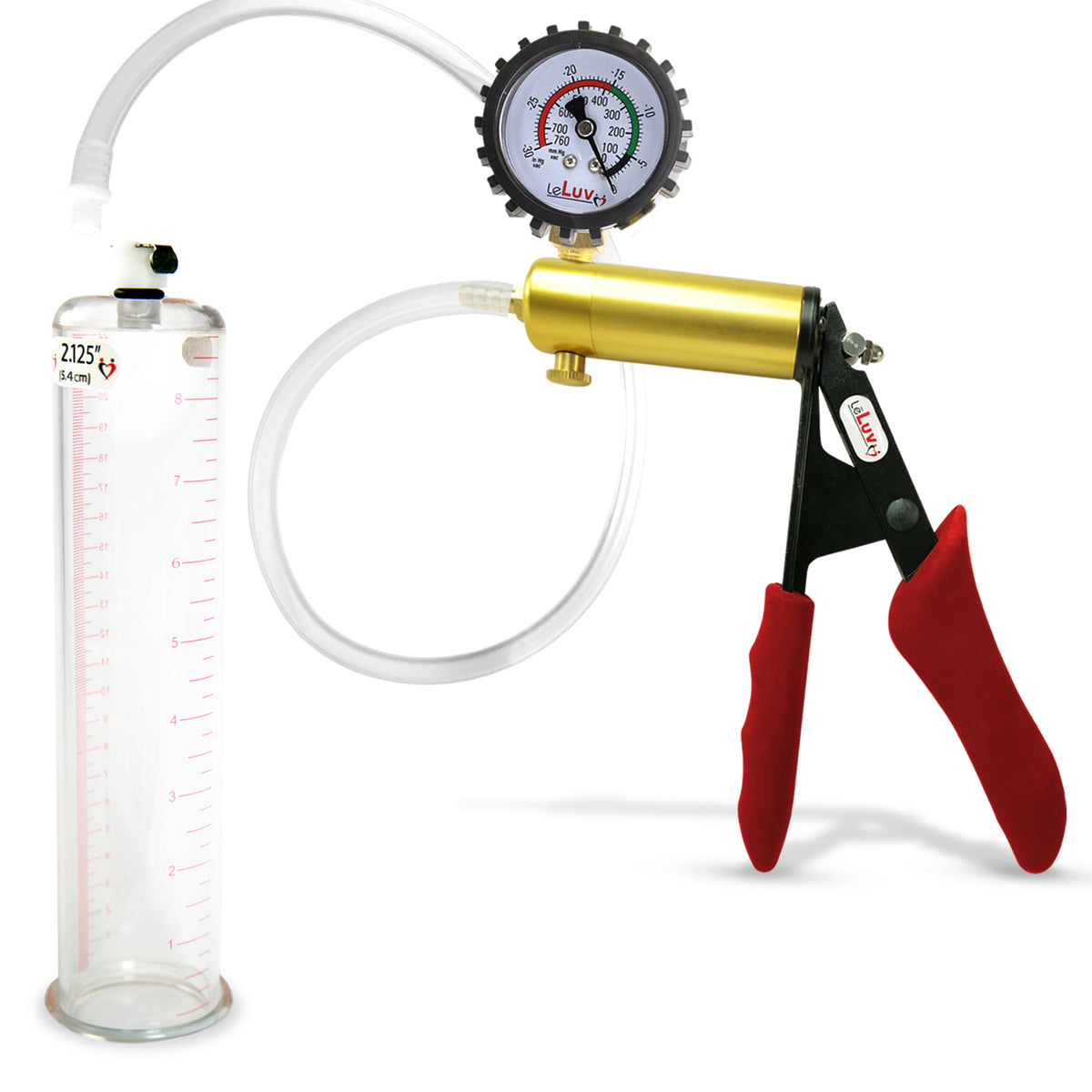 LeLuv® Ultima Penis Pump -  Ergonomic Silicone Grips and Clear Hose with Round Flange Cylinders