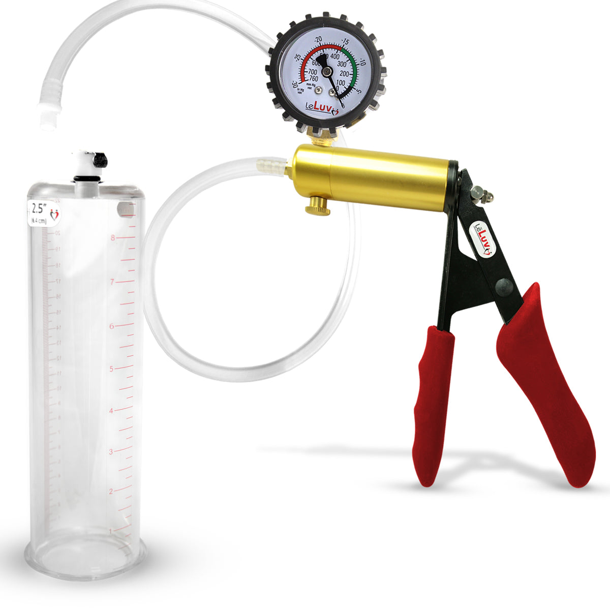 LeLuv® Ultima Penis Pump -  Ergonomic Silicone Grips and Clear Hose with Round Flange Cylinders