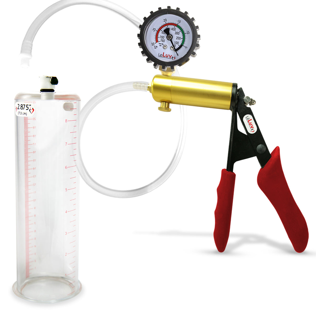 LeLuv® Ultima Penis Pump -  Ergonomic Silicone Grips and Clear Hose with Round Flange Cylinders