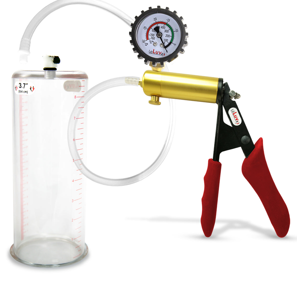 LeLuv® Ultima Penis Pump -  Ergonomic Silicone Grips and Clear Hose with Round Flange Cylinders