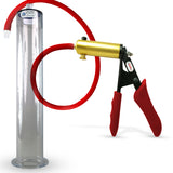 LeLuv Premium ULTIMA Penis Pump | Red Silicone Grip & Hose with WIDE FLANGE Cylinder