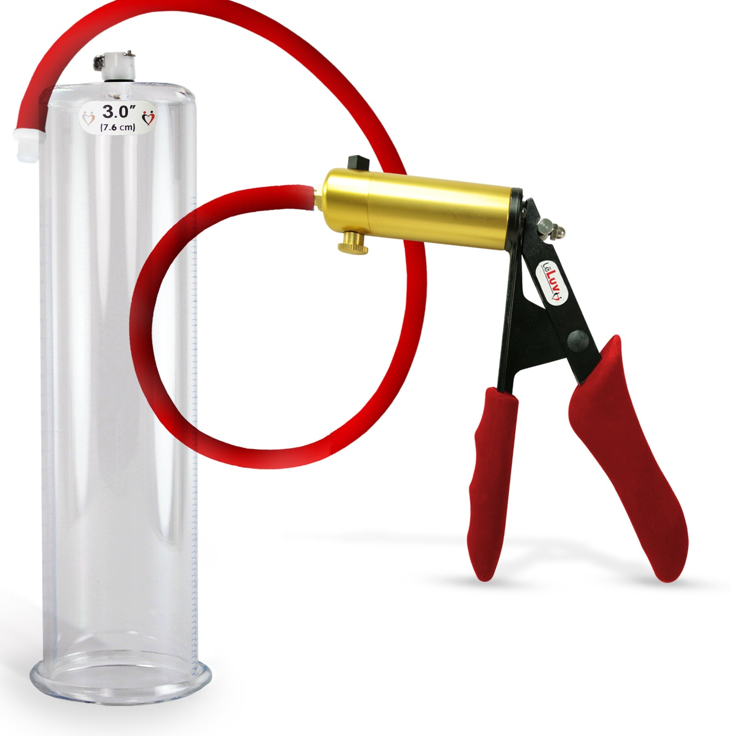 LeLuv® Ultima Premium Penis Pump - Silicone Grips & Hose with Round Flange Cylinder