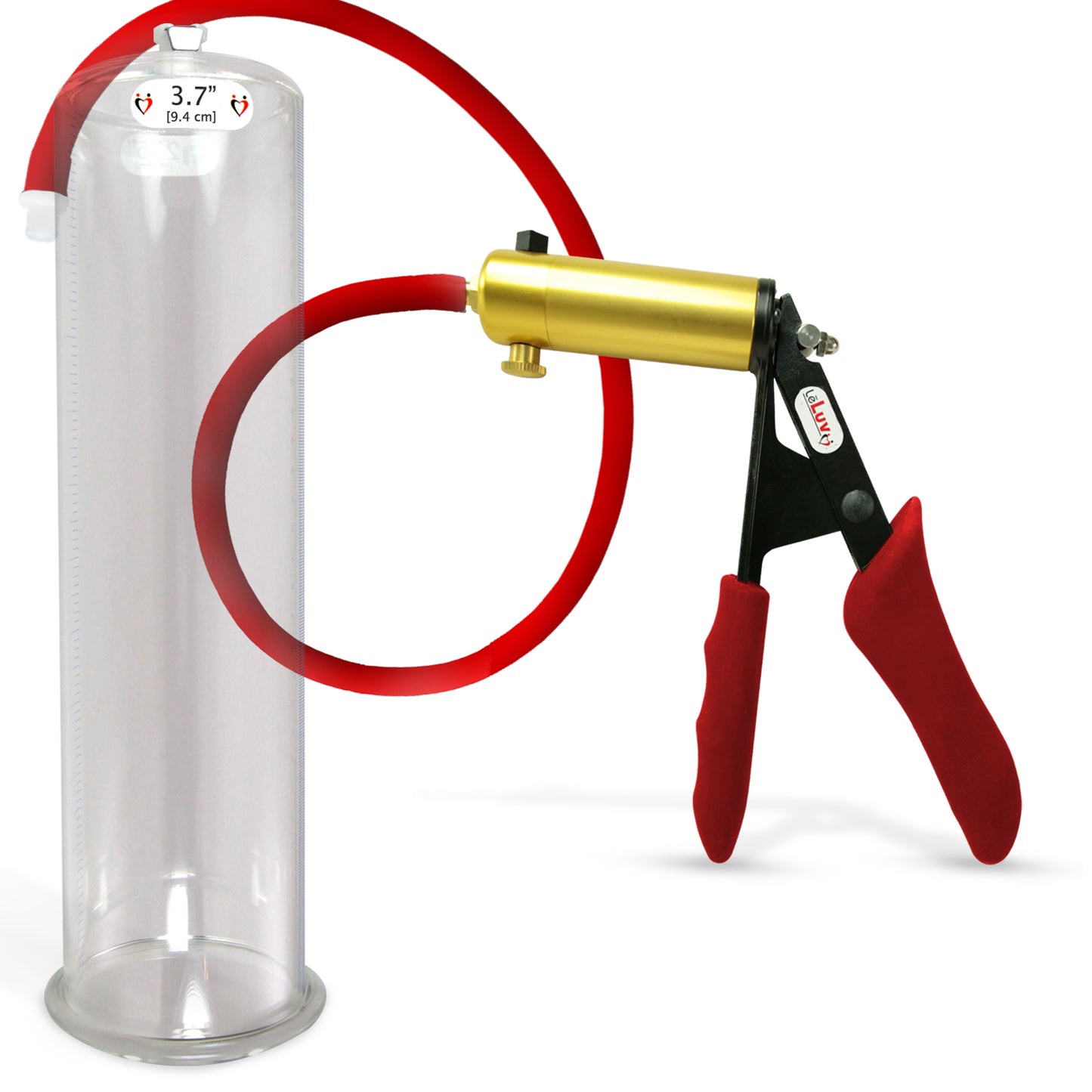 LeLuv® Ultima Premium Penis Pump - Silicone Grips & Hose with Round Flange Cylinder