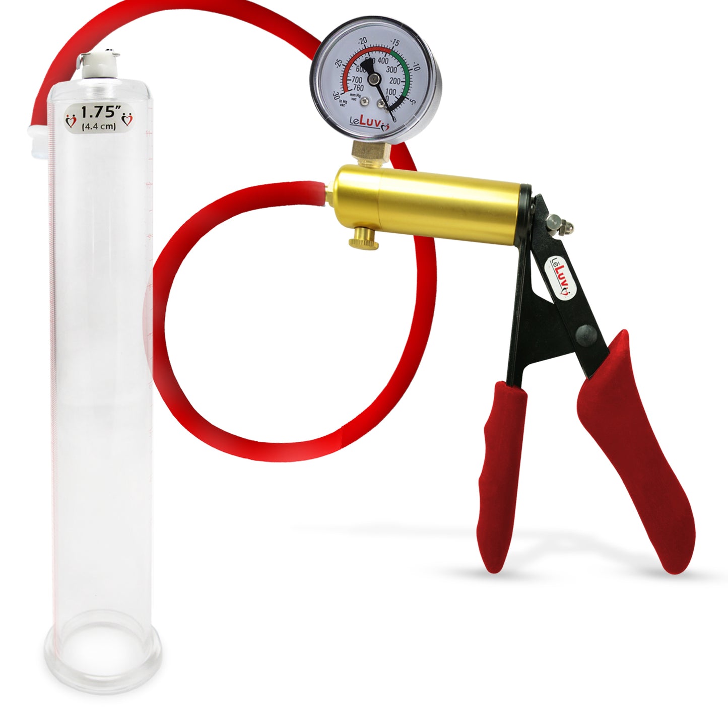 LeLuv® Ultima Premium Penis Pump - Silicone Grips & Hose with Round Flange Cylinder