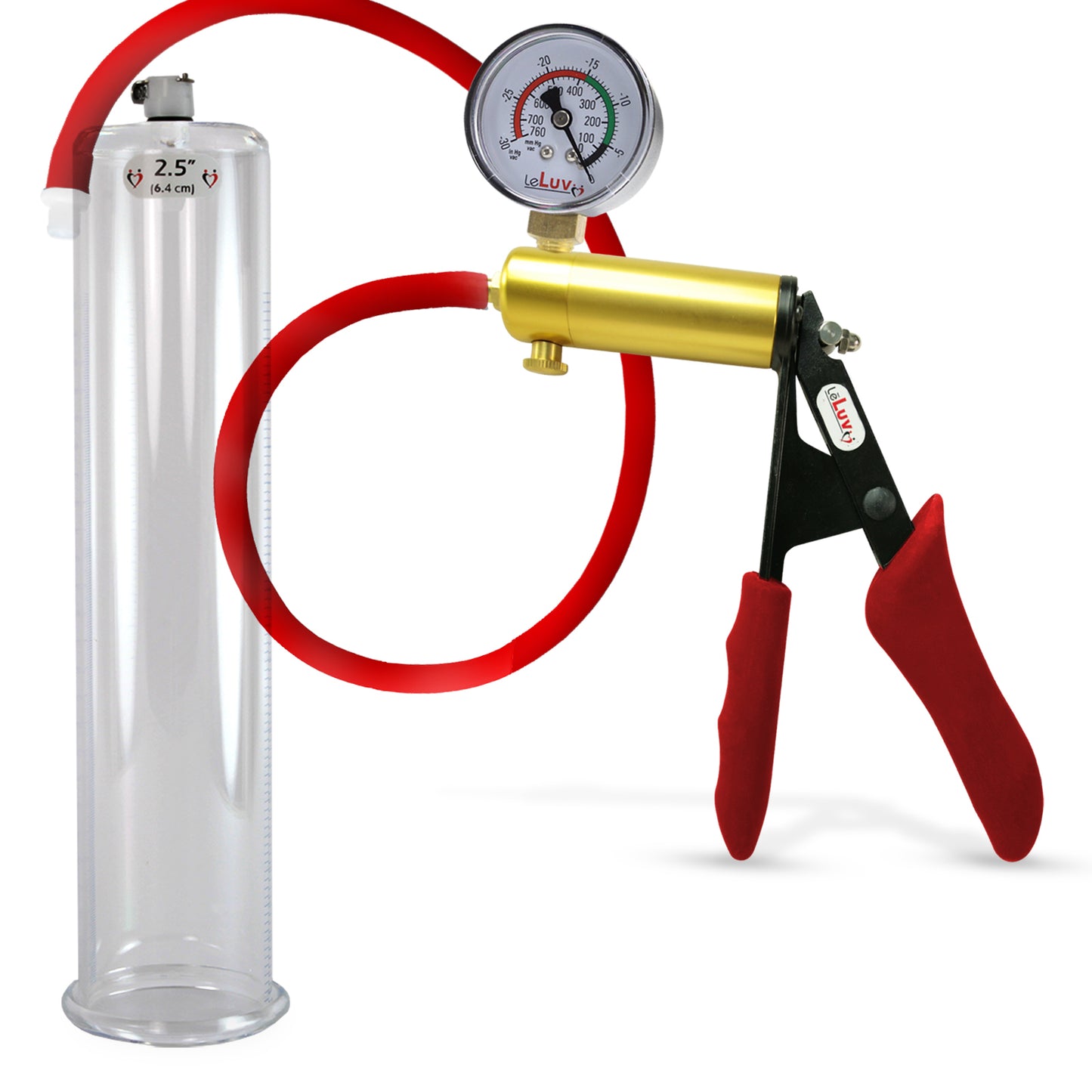 LeLuv® Ultima Premium Penis Pump - Silicone Grips & Hose with Round Flange Cylinder