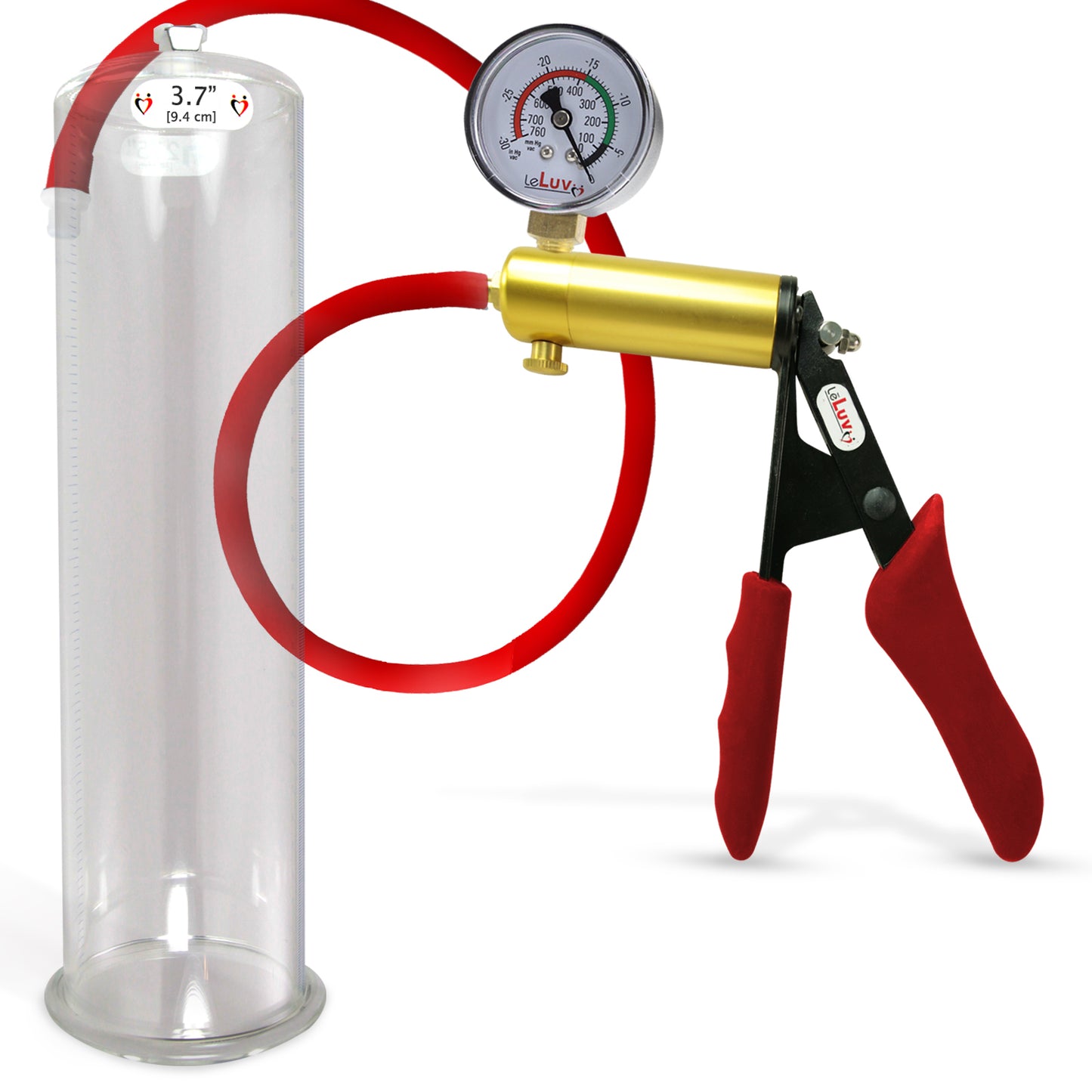 LeLuv® Ultima Premium Penis Pump - Silicone Grips & Hose with Round Flange Cylinder