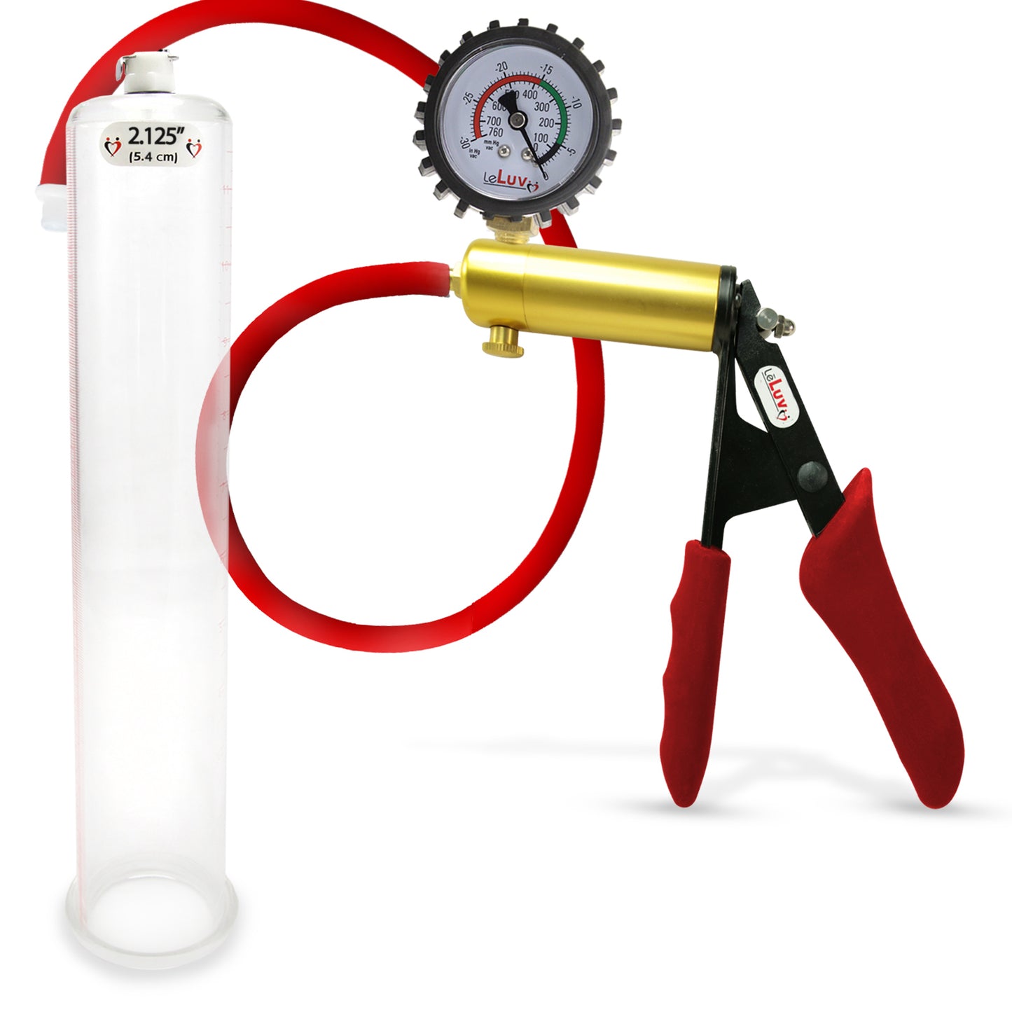LeLuv® Ultima Premium Penis Pump - Silicone Grips & Hose with Round Flange Cylinder