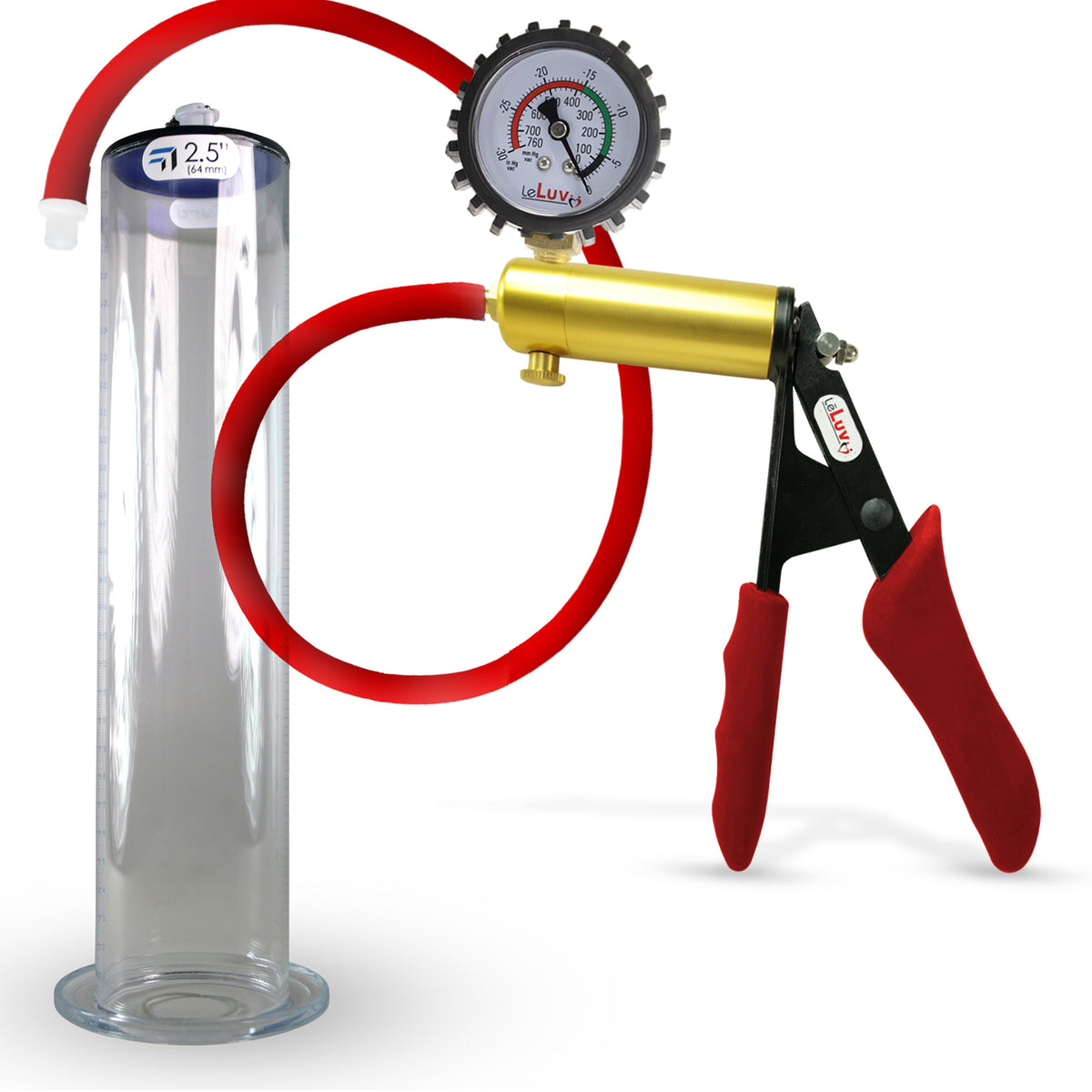 LeLuv® Ultima Premium Penis Pump - Silicone Grips & Hose with Wide Flange Cylinder