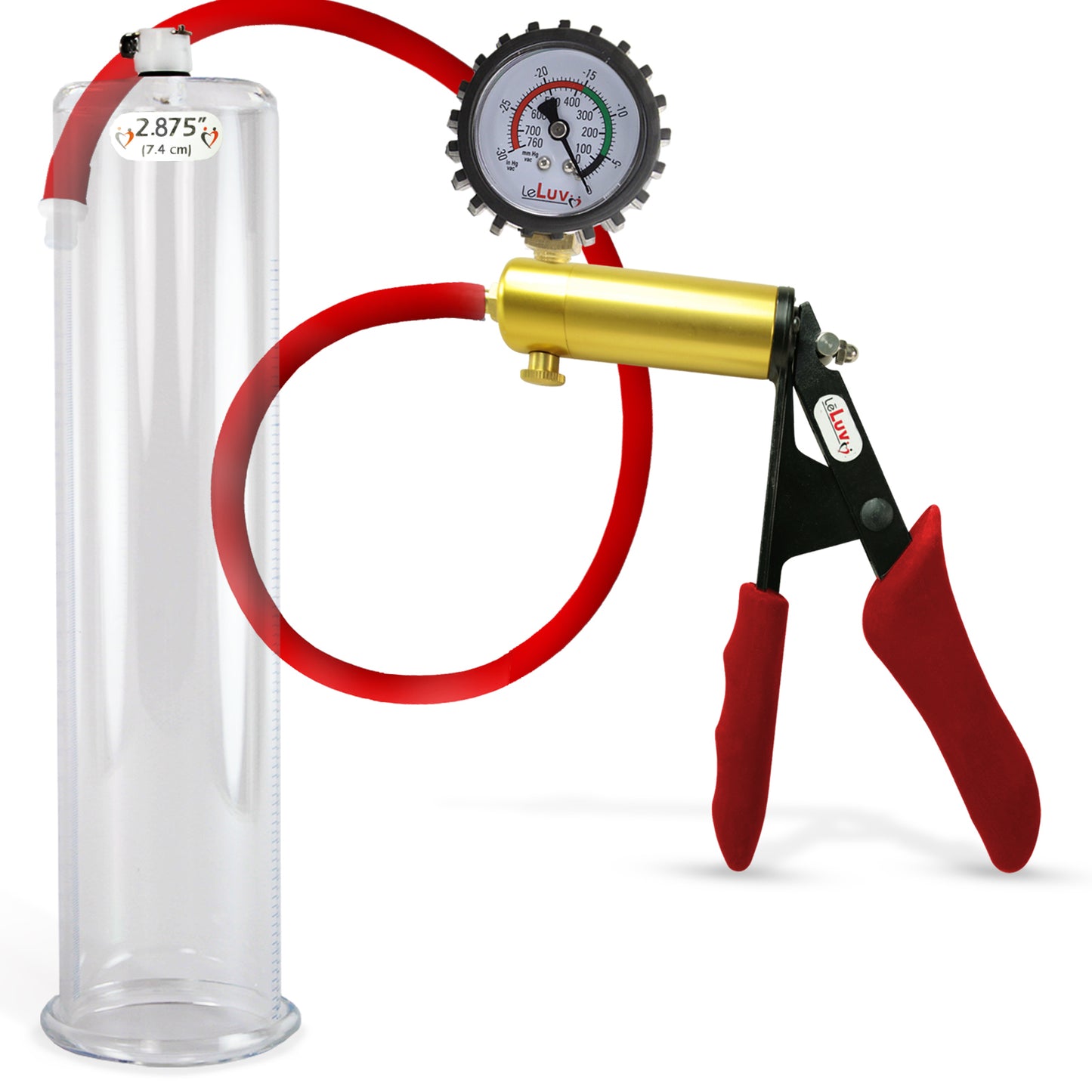 LeLuv® Ultima Premium Penis Pump - Silicone Grips & Hose with Round Flange Cylinder