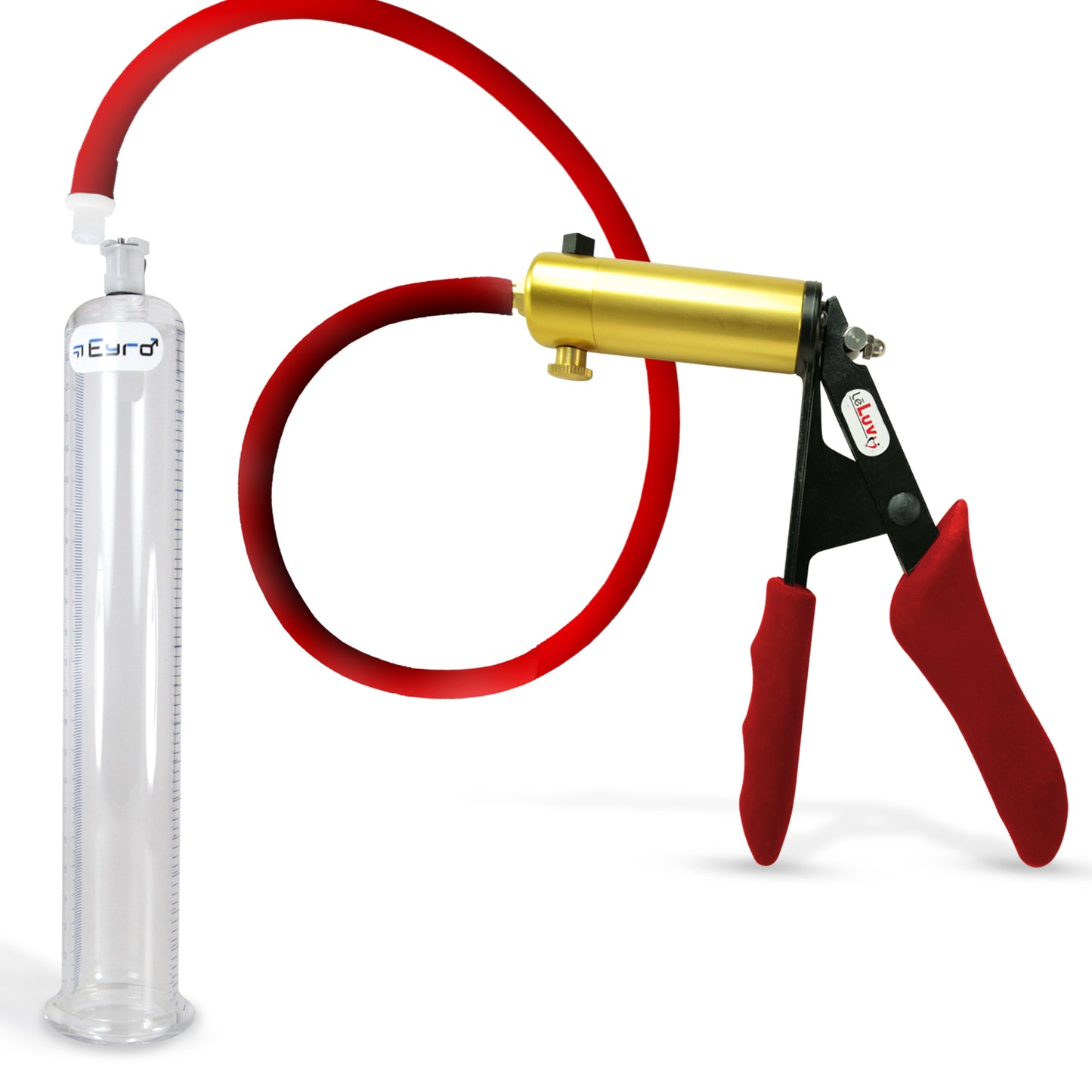 LeLuv® Ultima Premium Penis Pump - Silicone Grips & Hose with Round Flange Cylinder