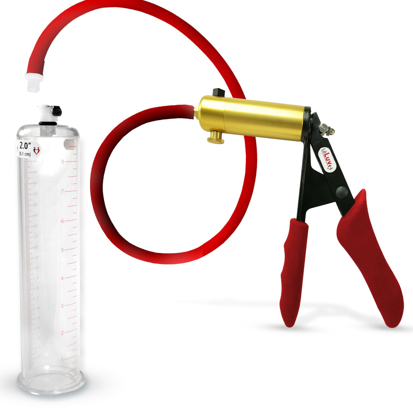 LeLuv® Ultima Premium Penis Pump - Silicone Grips & Hose with Round Flange Cylinder