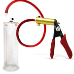 LeLuv® Ultima Premium Penis Pump - Silicone Grips & Hose with Round Flange Cylinder