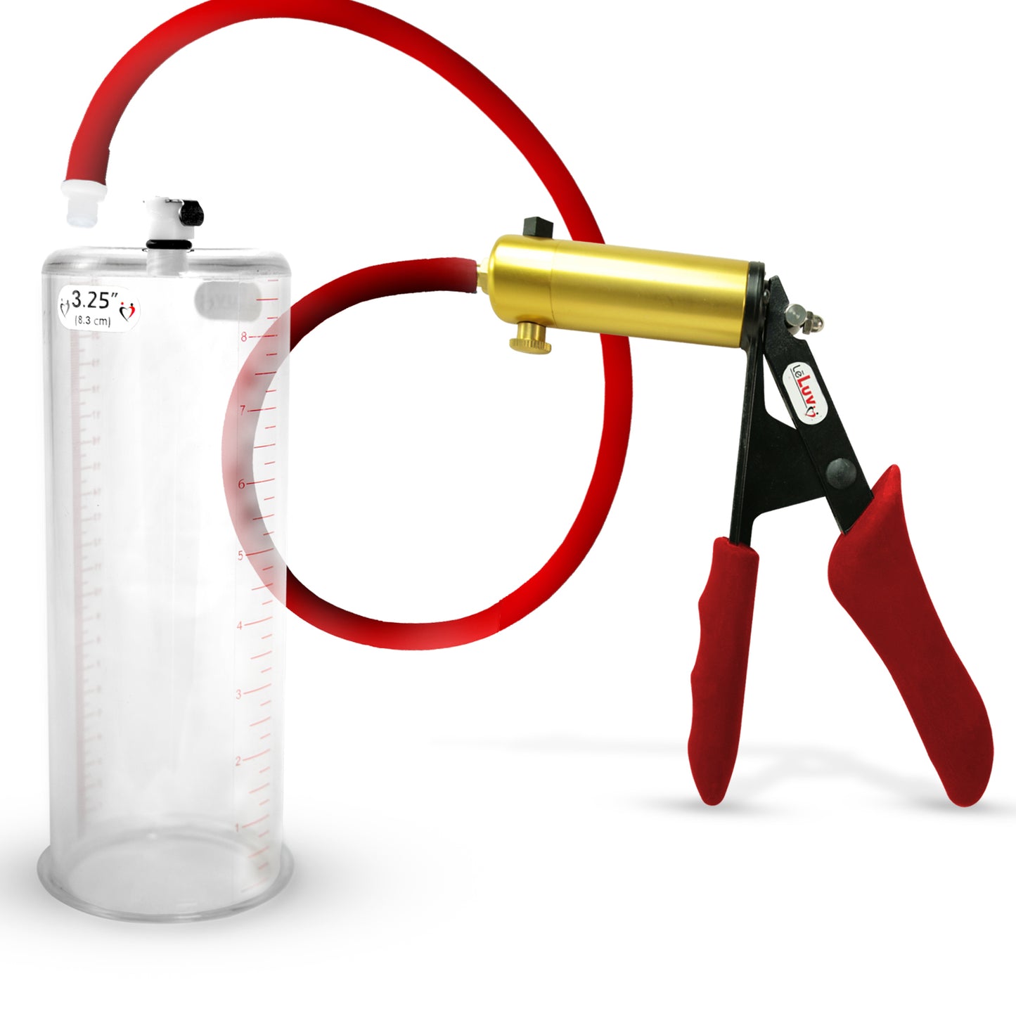 LeLuv® Ultima Premium Penis Pump - Silicone Grips & Hose with Round Flange Cylinder