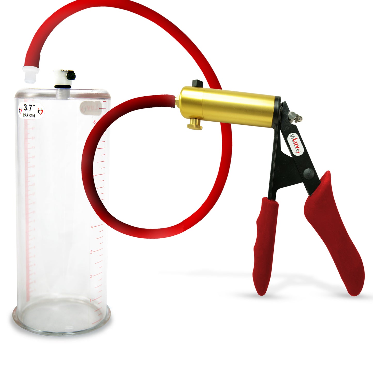 LeLuv® Ultima Premium Penis Pump - Silicone Grips & Hose with Round Flange Cylinder