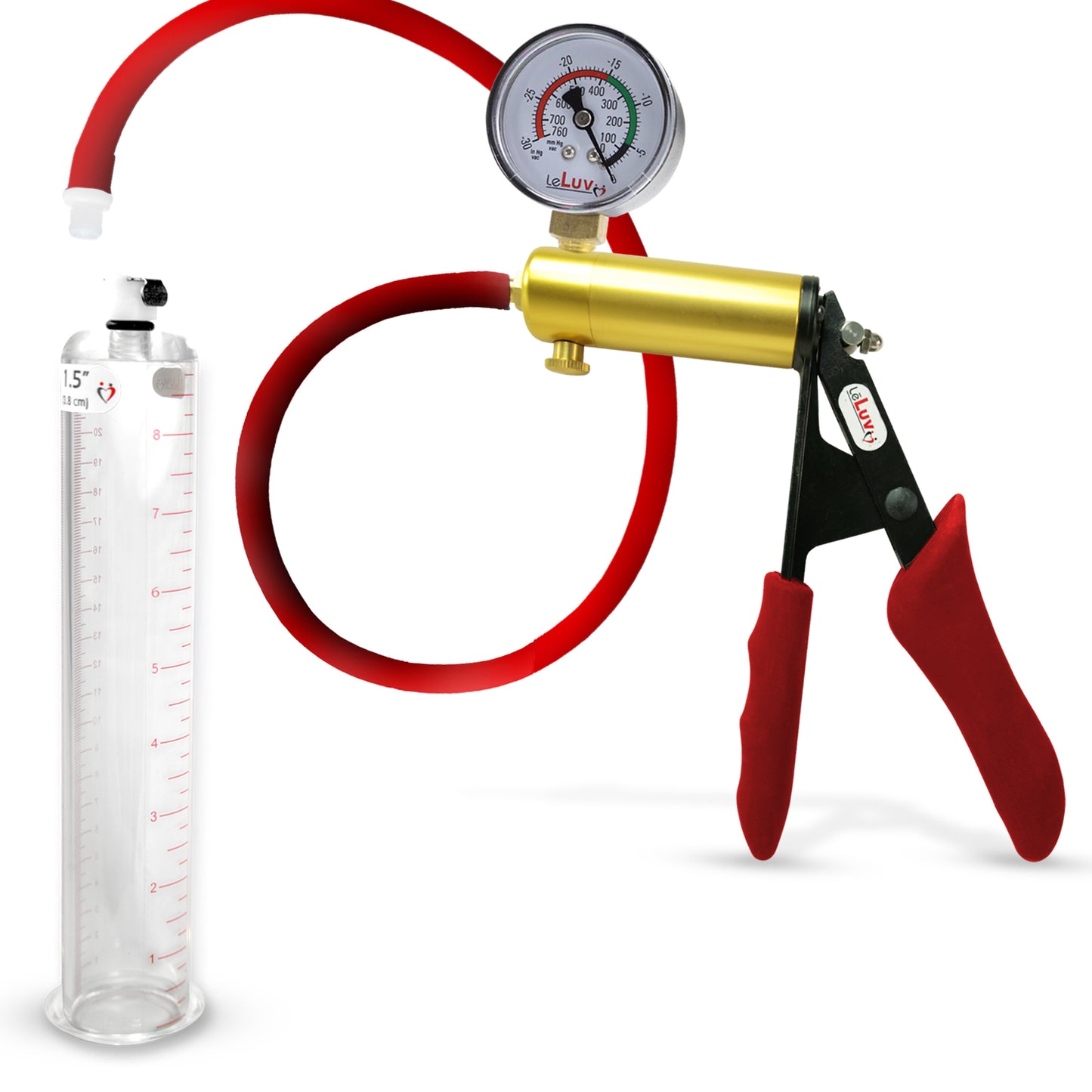 LeLuv® Ultima Premium Penis Pump - Silicone Grips & Hose with Round Flange Cylinder