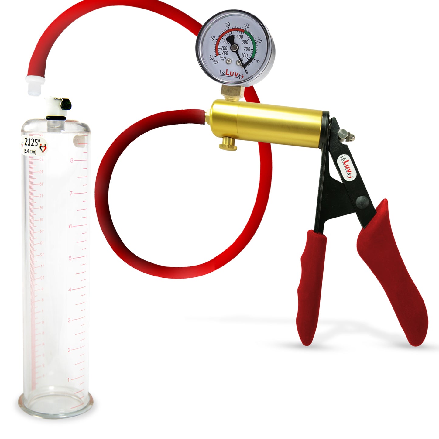LeLuv® Ultima Premium Penis Pump - Silicone Grips & Hose with Round Flange Cylinder