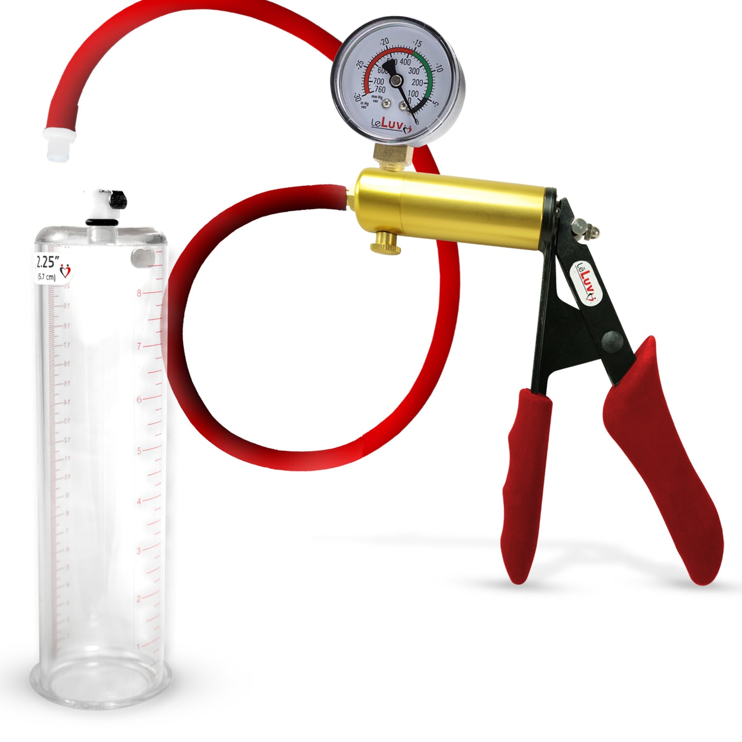 LeLuv® Ultima Premium Penis Pump - Silicone Grips & Hose with Round Flange Cylinder