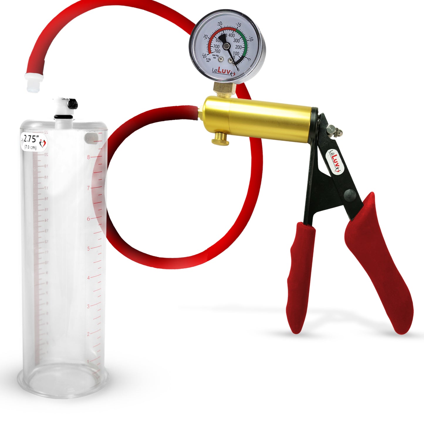 LeLuv® Ultima Premium Penis Pump - Silicone Grips & Hose with Round Flange Cylinder