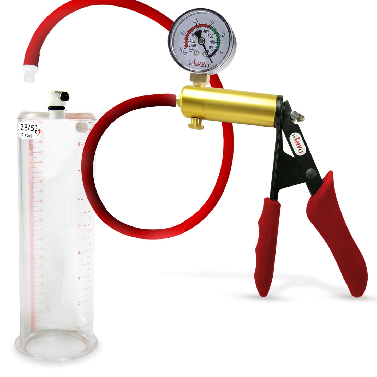 LeLuv® Ultima Premium Penis Pump - Silicone Grips & Hose with Round Flange Cylinder