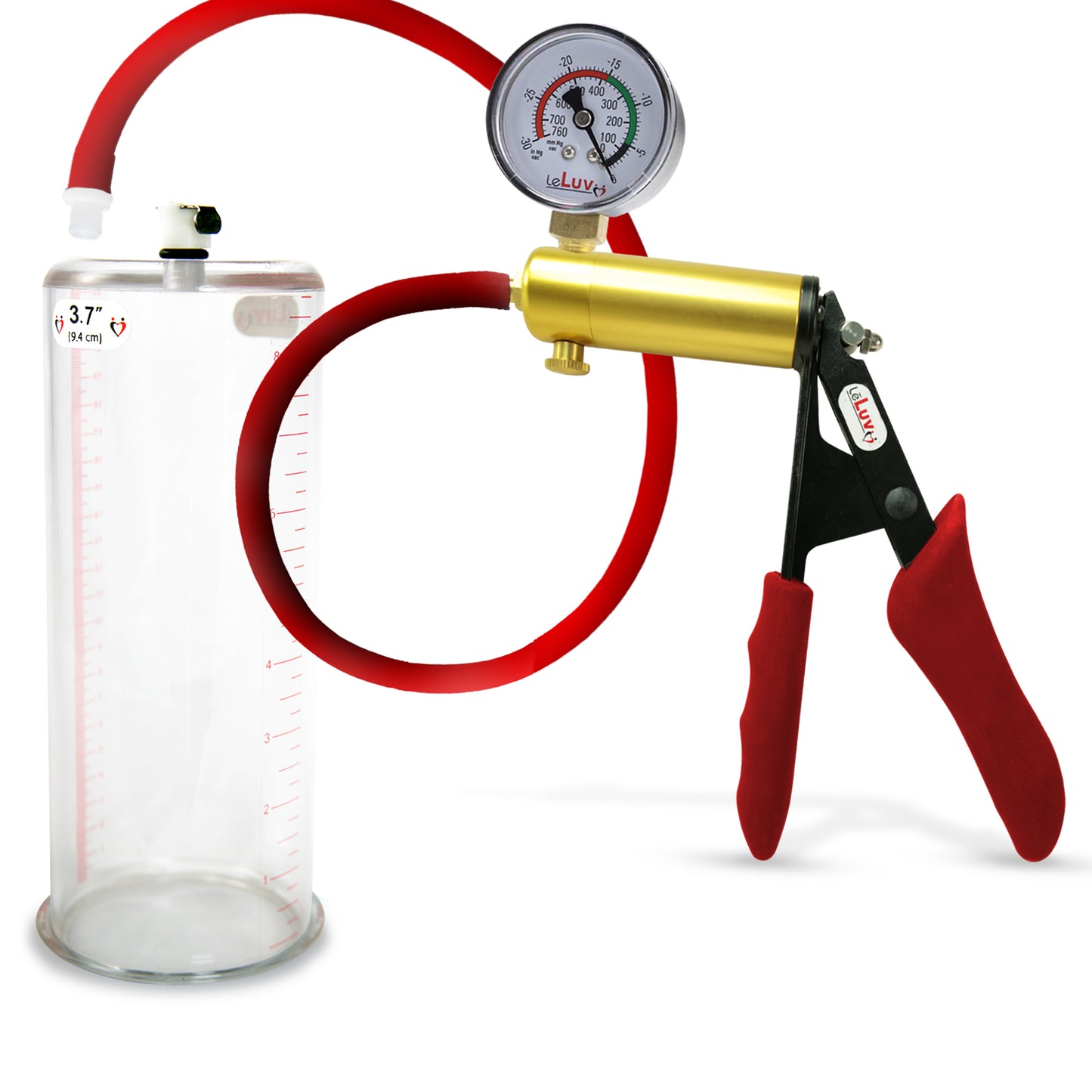 LeLuv® Ultima Premium Penis Pump - Silicone Grips & Hose with Round Flange Cylinder