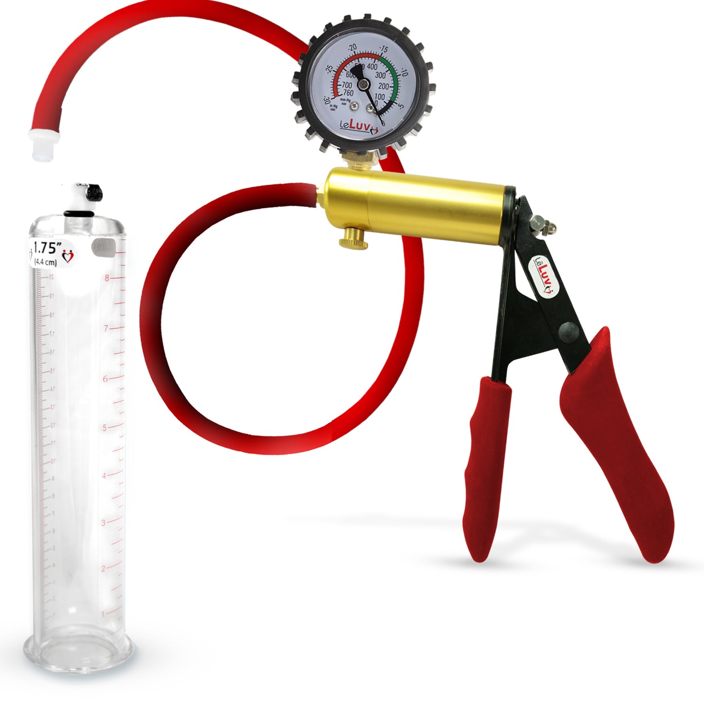 LeLuv® Ultima Premium Penis Pump - Silicone Grips & Hose with Round Flange Cylinder