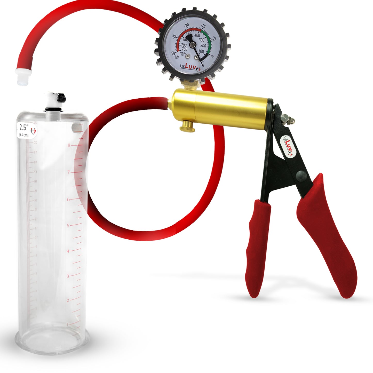 LeLuv® Ultima Premium Penis Pump - Silicone Grips & Hose with Round Flange Cylinder