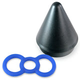 Single Blue Uncoated Silicone Loop Handle Tension Ring w/ Loader Cone "#5" - .7"