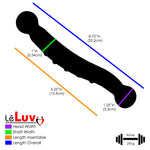 LeLuv Glass DreamScape Curved Double Tipped G-Spot Stimulator Dildo