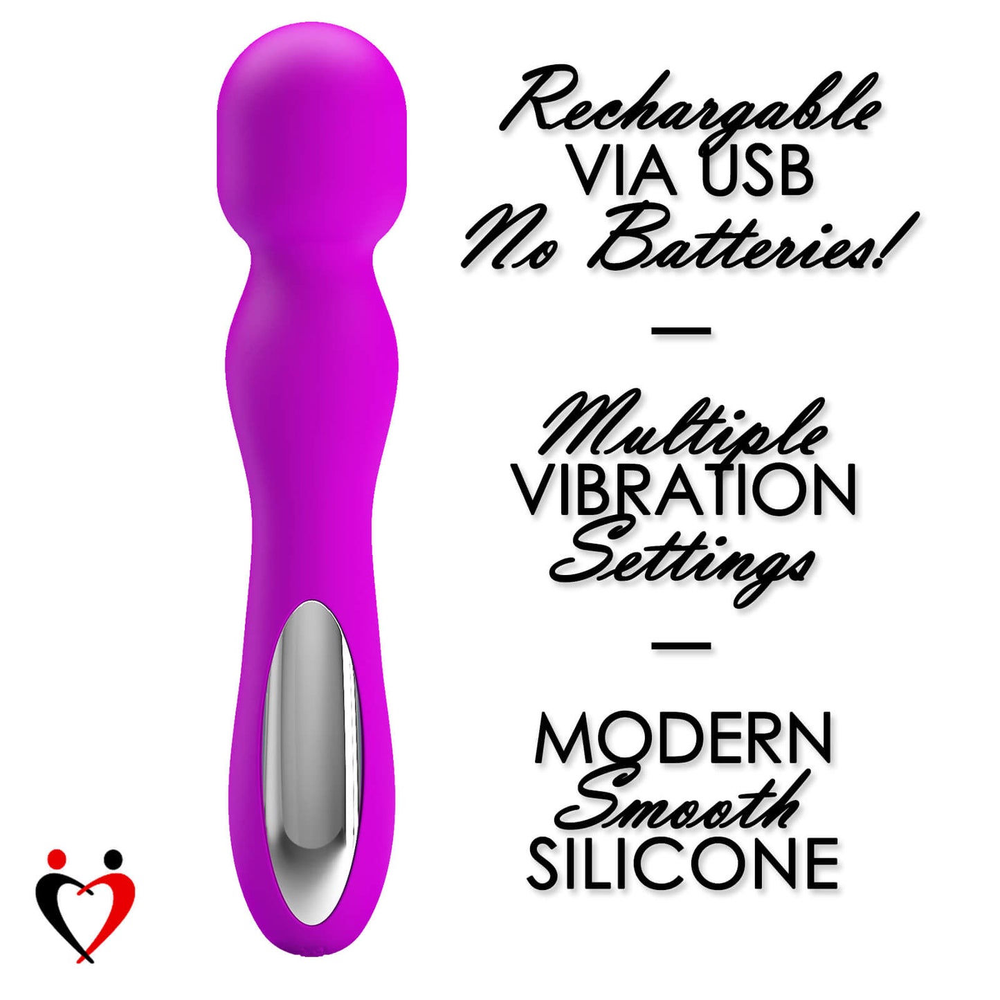 Wand Vibrator Clitoral Massager USB Rechargable Smooth Silicone