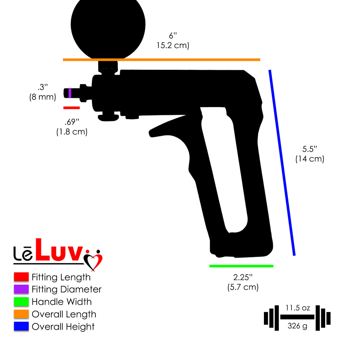 LeLuv Maxi Penis Pump | Blue Handle/Silicone Hose + Gauge/Protected Gauge | Round Flange Cylinder
