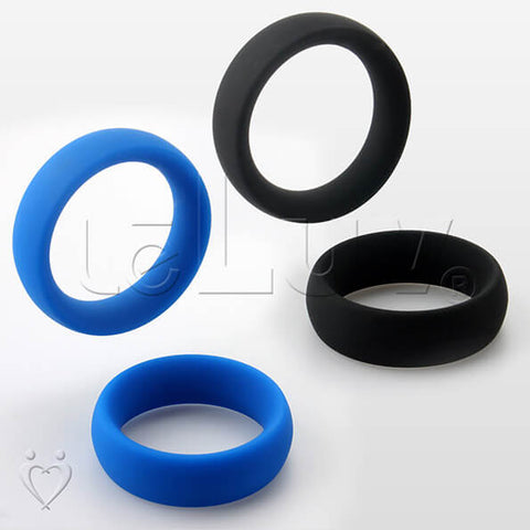 LeLuv Wide Oval Cock Ring 2-Pack - 45mm (1.8") and 47mm (1.9") Inner Diameters