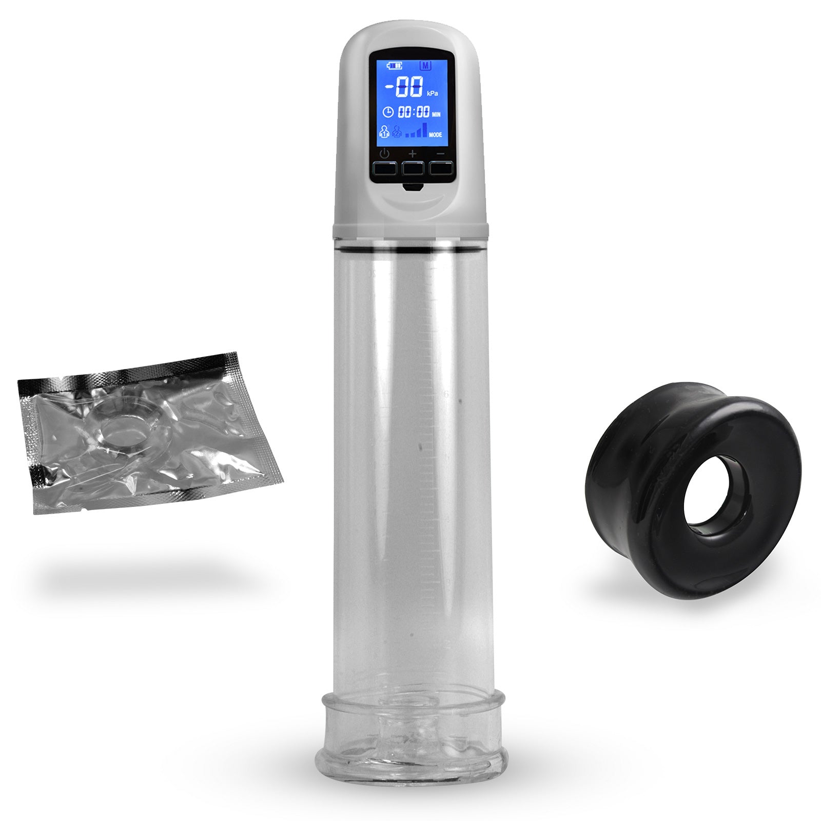 LeLuv Auto Smart LCD Penis Pump | 2.4" x 8" Kit with 2 Sleeves and 1 C LeLuv Auto Smart LCD Penis Pump | 2.4" x 8" Kit with 2 Sleeves and 1 C