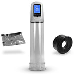 Smart AUTO LCD Rechargeable 2.4" x 8" Penis pump Kit & 2 sleeves 1 cockring - White