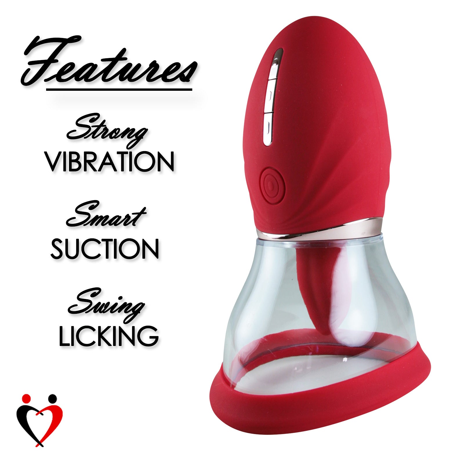 vibrating suction tongue Buy Wild Rose Rechargeable Silicone Suction & Tongue Vibrator - Red | Best  Price for Vibrators main image 0