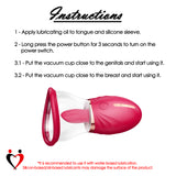 Vagina Vacuum Pump Magic Tongue | Vibrating Clitoral Tickler | 2 Cup Sizes!